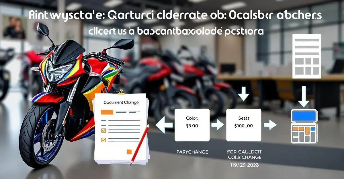 Quanto custa para mudar a cor da moto no documento